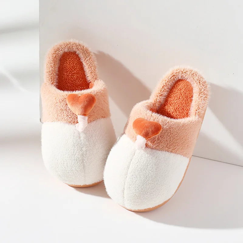 

Winter New Home Indoor Cotton Shoes For Women Sweet Warm Soft Bottom Slippers Comfortable Cute Non-slip Plush Cotton Slippers