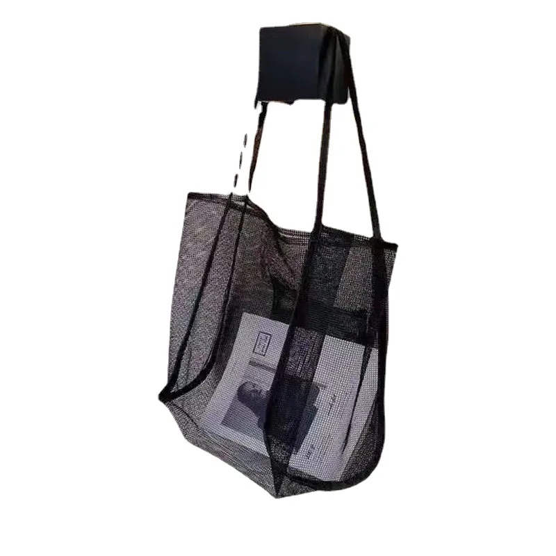 

2022 new transparent mesh shoulder bag fashion light trend shopping bag beach bag