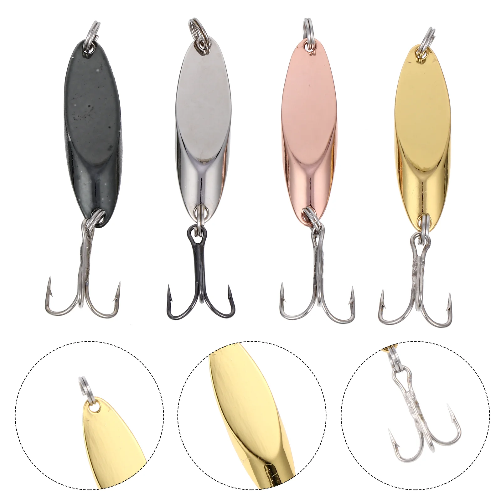 

4 Pcs Fake Bait Bass Lure Fishing Lures Metal Trout Sequins Spoon Spoons Father Gift Baits Accessories