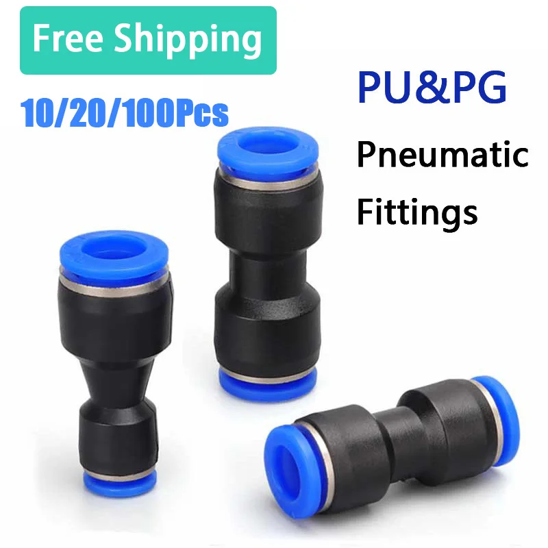 

Pneumatic Fittings PU PG Plastic Connector High Pressure Fast Plug 4 6 8 10 12 14 16mm Air Hose Tube Push Straight Gas Quick