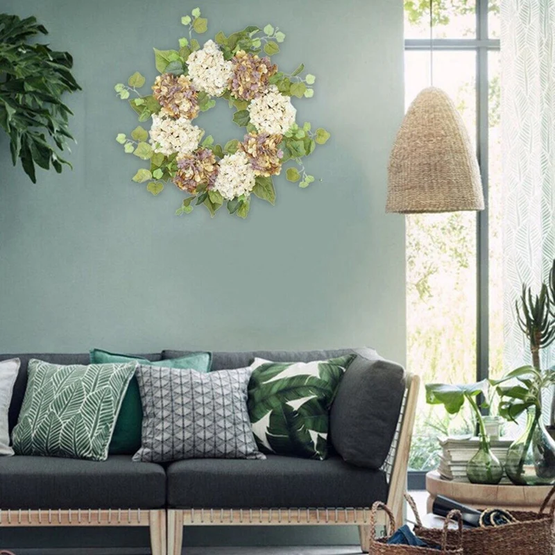 

Искусственная гирлянда, венок розы, шелковая Гортензия, розовый цвет для дома, свадебное украшение, настенная подвеска, фотография Пасхи