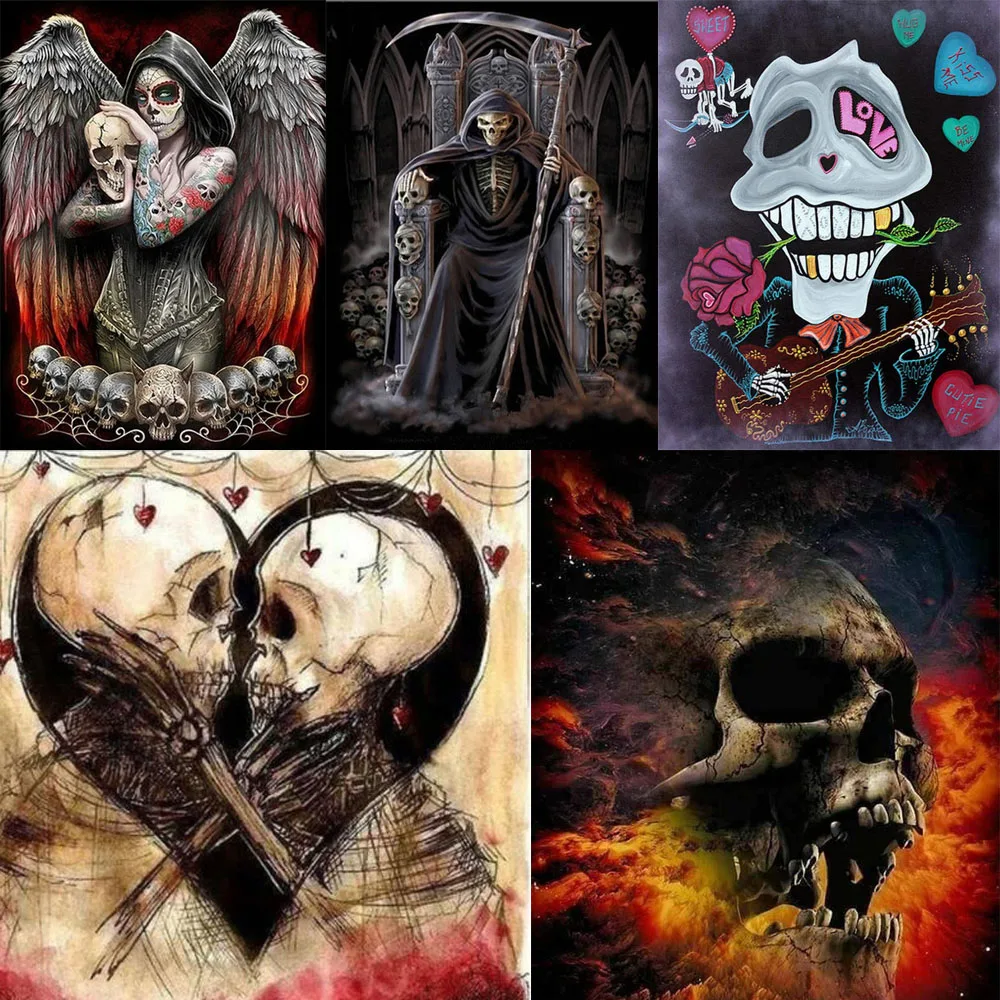 Алмазная живопись 5D сделай сам аниме ужас Череп искусство мозаика подарок на