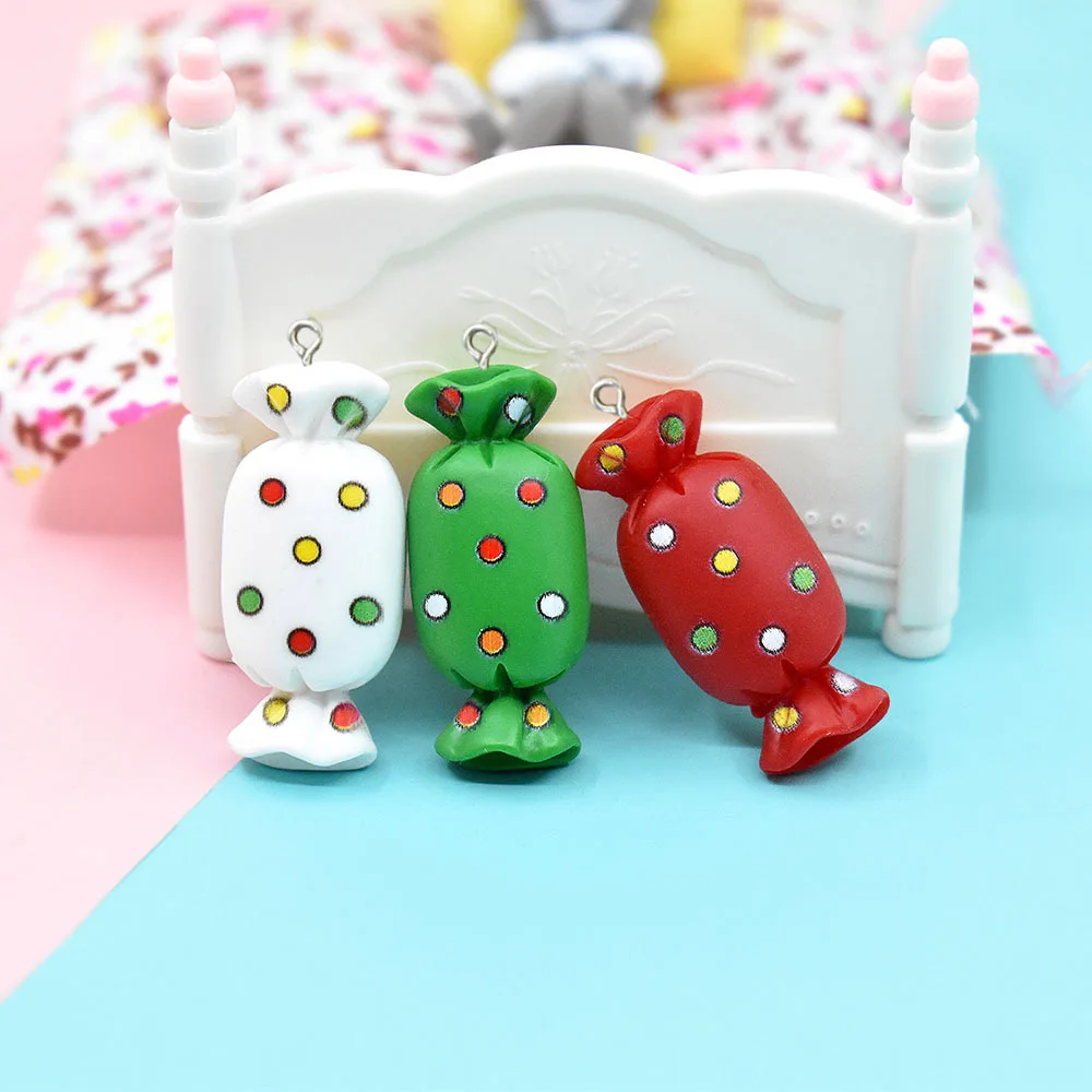 

10 шт. Рождественские Подвески из искусственной смолы с плоской задней стороной и кабошоном, подвески для сережек, цепочки, ожерелья, подвеск...