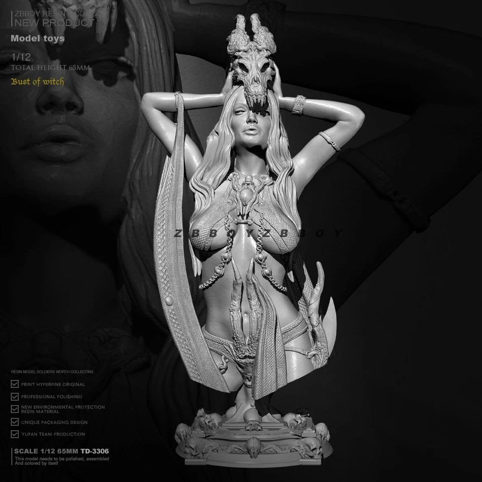 

65mm Resin model kits figure beauty colorless and self-assembled TD-3306