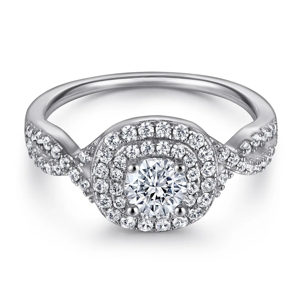 

New fashion trend S925 silver inlaid 5A zircon micro-inlaid ladies personalized high-end ring