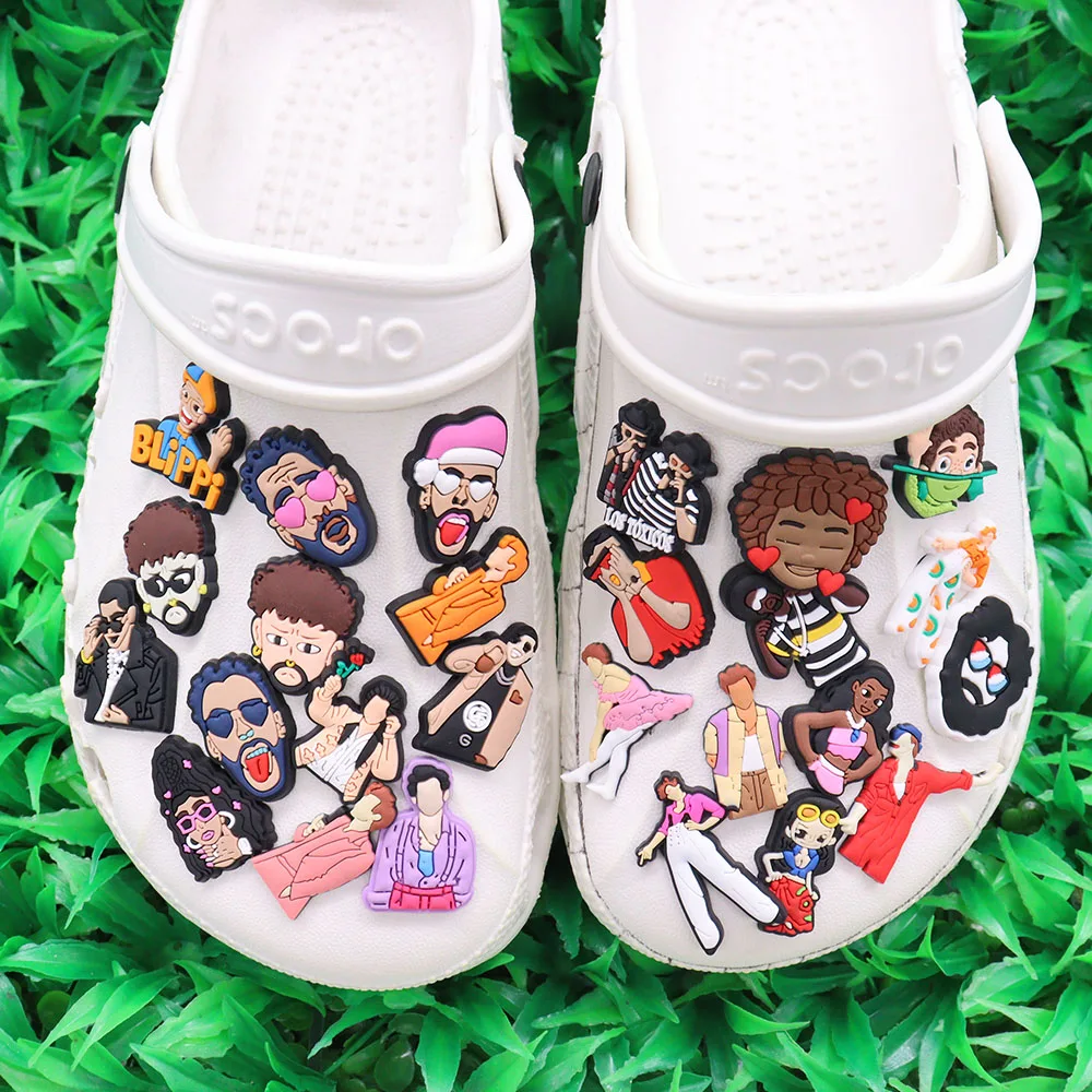 

1Pcs PVC Fashion Man Woman Ballet Croc Charms Button Clog Cool Shoe Accessories Fit Jibz Holiday Present