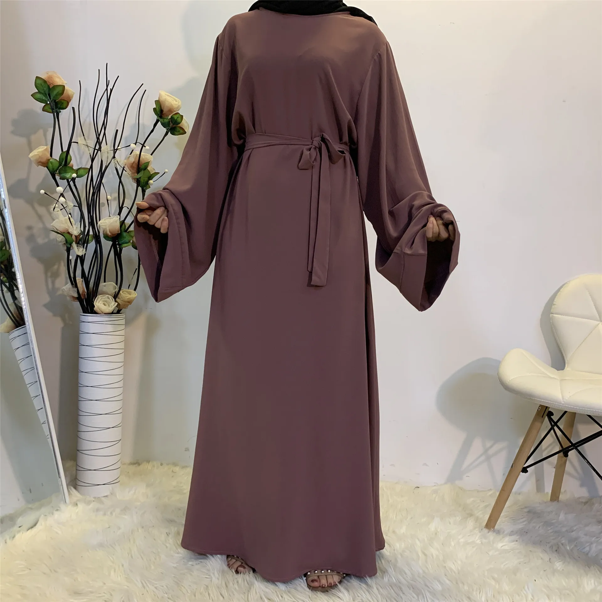 Long Sleeve Dresses For Muslim Women Black Red American Canada Casual Summer Islam Turkish African Indian Kaftan Abaya Dubai