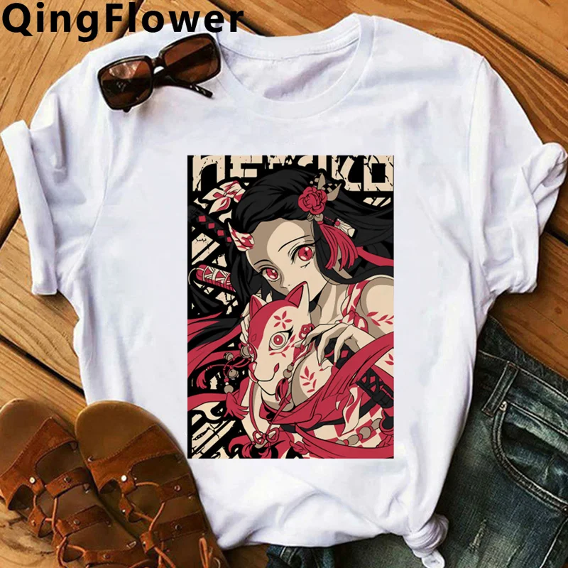 

Футболка мужская с изображением убийц демонов Zenitsu Inosuke Kimetsu No Yaiba Tanjirou Kamado, летняя Винтажная футболка в японском стиле tumblr, одежда для пар