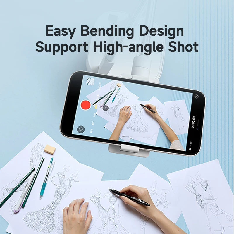 Tanie MAMEN Składany Uchwyt Do Telefonu Napowietrzna Podstawka Do Fotografowania Z Ledowe światło Wypełniające Sterowanie Bezprzewodowe Na Przekaz Na żywo YouTube Vlog Video