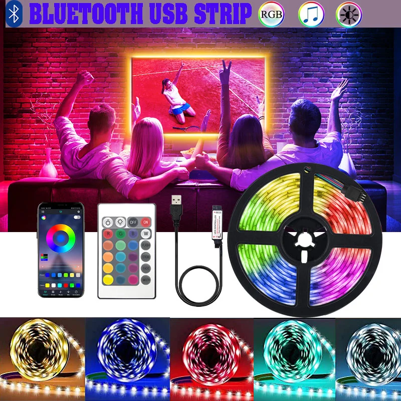 

Светодиодная лента RGB, 5 В, Usb, 5050 люмен, 5 м