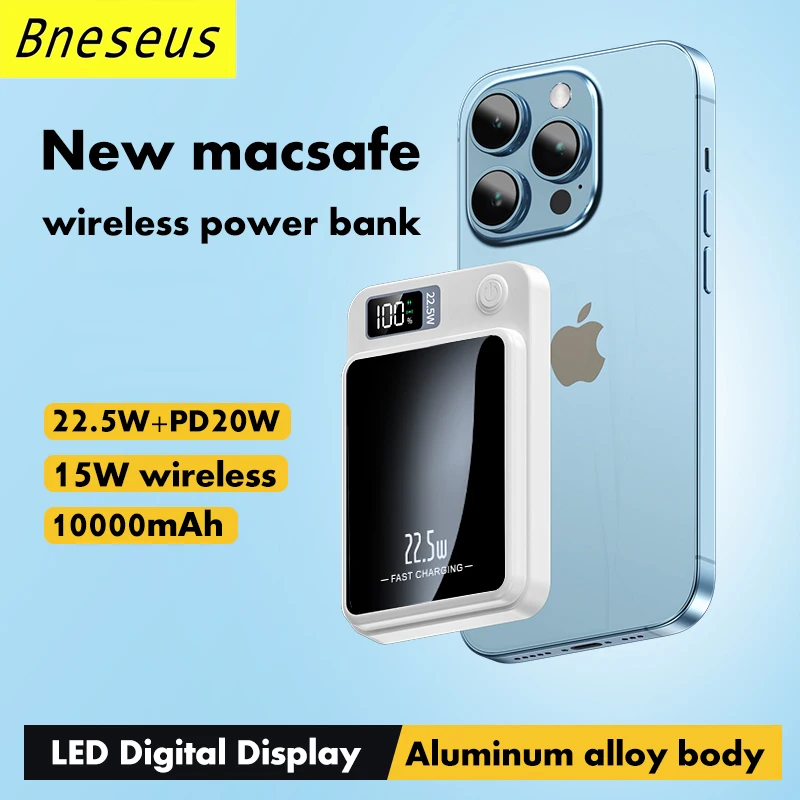

10000mAh Macsafe Powerbank Magnetic Wireless Power Bank For iphone 12 13 14 20W Charger Portable External Auxiliary Battery Pack