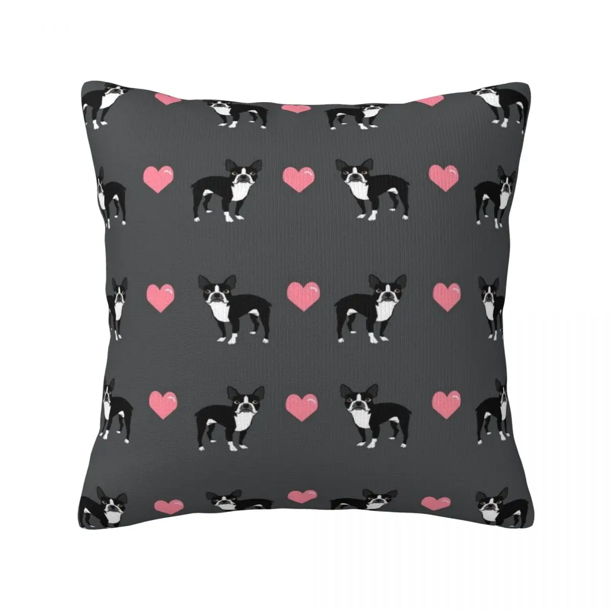 

Boston Terrier Love Hearts Throw Pillow Cover Decorative Pillow Covers Home Pillows Shells Cushion Cover Zippered Pillowcase