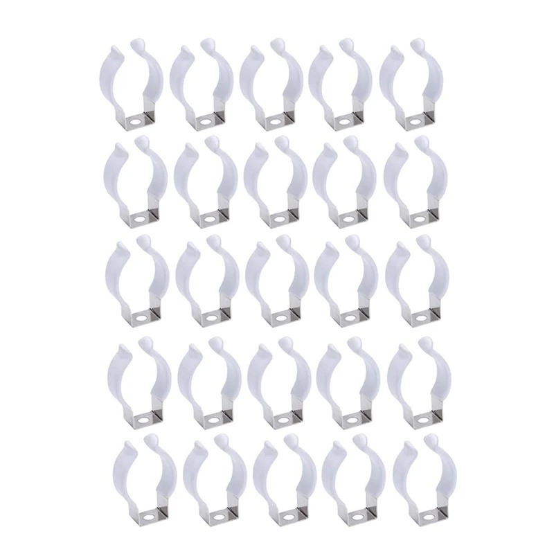 

25Pcs Stainless Steel Clip Holder Fluorescent Tube Lamp Mounting Bracket To Hang T8 LED Tube Light Tubes Lampholder