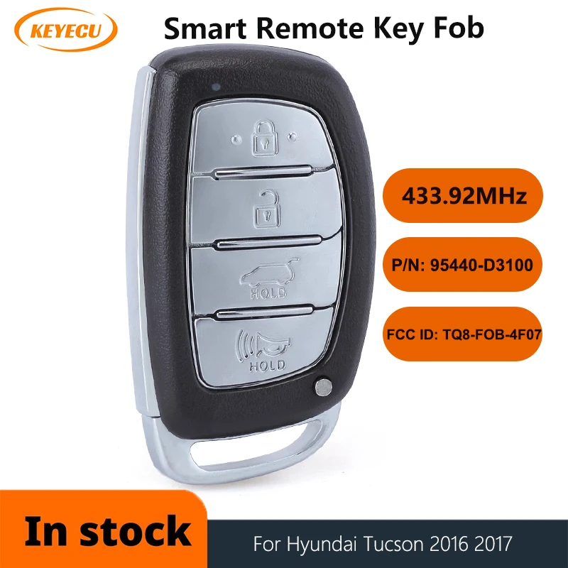 

KEYECU Aftermarket / OEM 95440-D3100 FCC: TQ8-FOB-4F07 For Hyundai Tucson 2016 2017 Remote Key Fob 433.92MHz 4 Button ID47 Chip