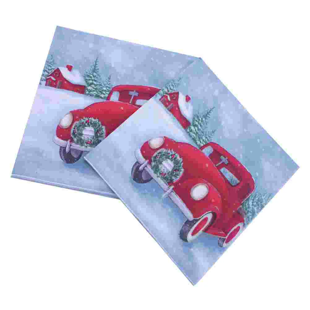 

Napkins Napkin Christmas Paper Beverage Dinner Disposable Snowflake Xmas Festive Thanksgiving Novelty Tissues Snowman