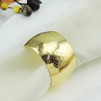 12pcs round napkin rings wedding christmas festival dinner metal gold color household napkin holders simple table decoration