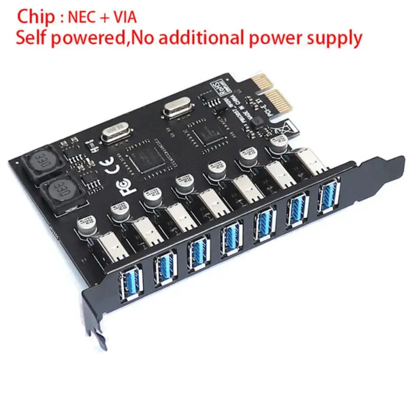

2022 Новая плата расширения Pci-e к USB, 7-портовый высокоскоростной контроллер, конвертер Pci Express-адаптер для настольного компьютера