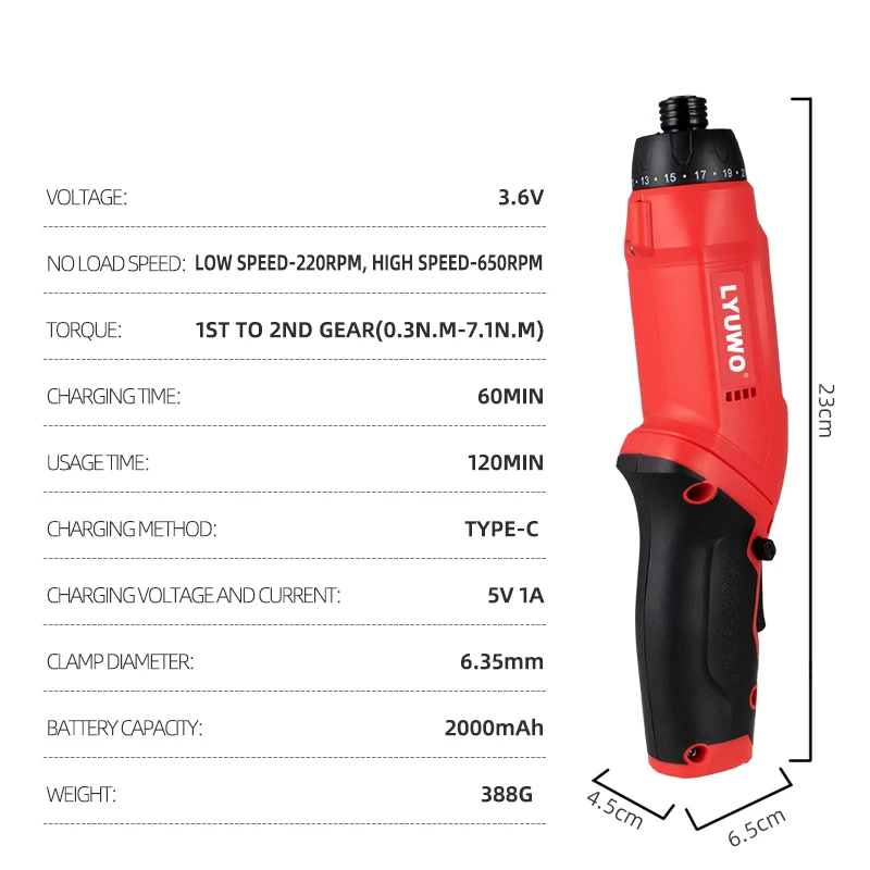 Перезаряжаемый шуруповерт LYUWO 3 6 V