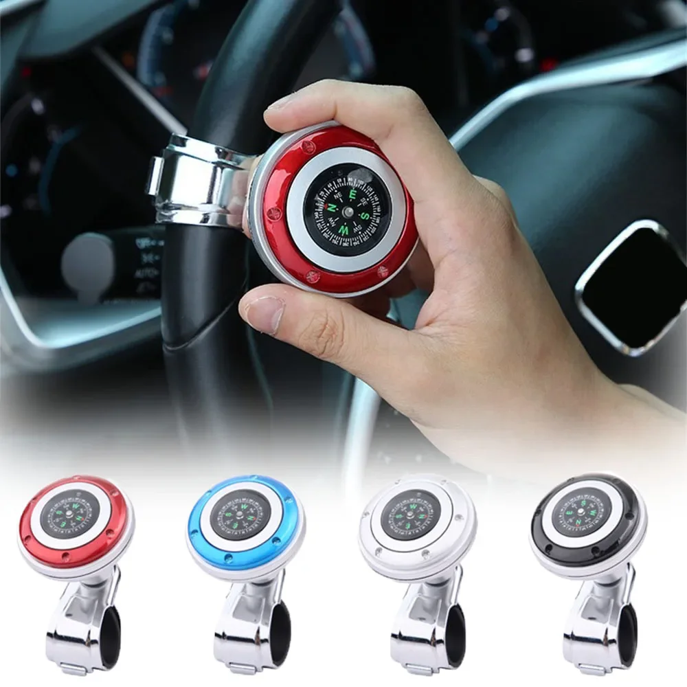 

Car Turning Steering Wheel Booster Spinner Knob Power Handle Ball with Compass Auto Steering Wheel Handle Knob Hand Control