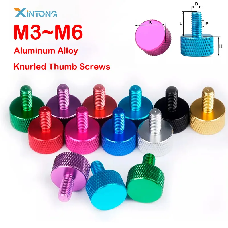 Винты с накатанной головкой M3 M3.5 M4 M6 из алюминиевого сплава ручка сделай сам для