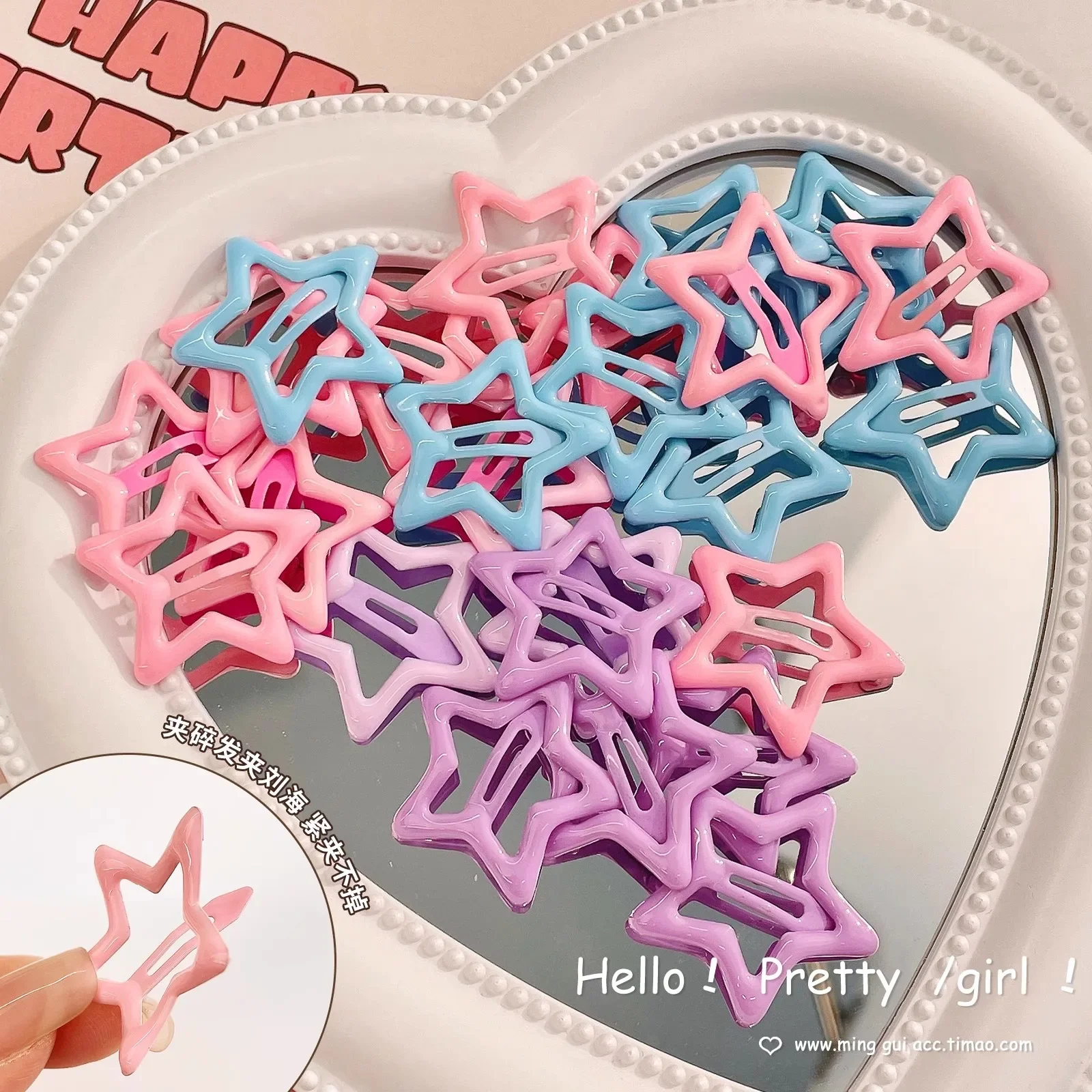 Детские заколки для волос со звездами 10 шт