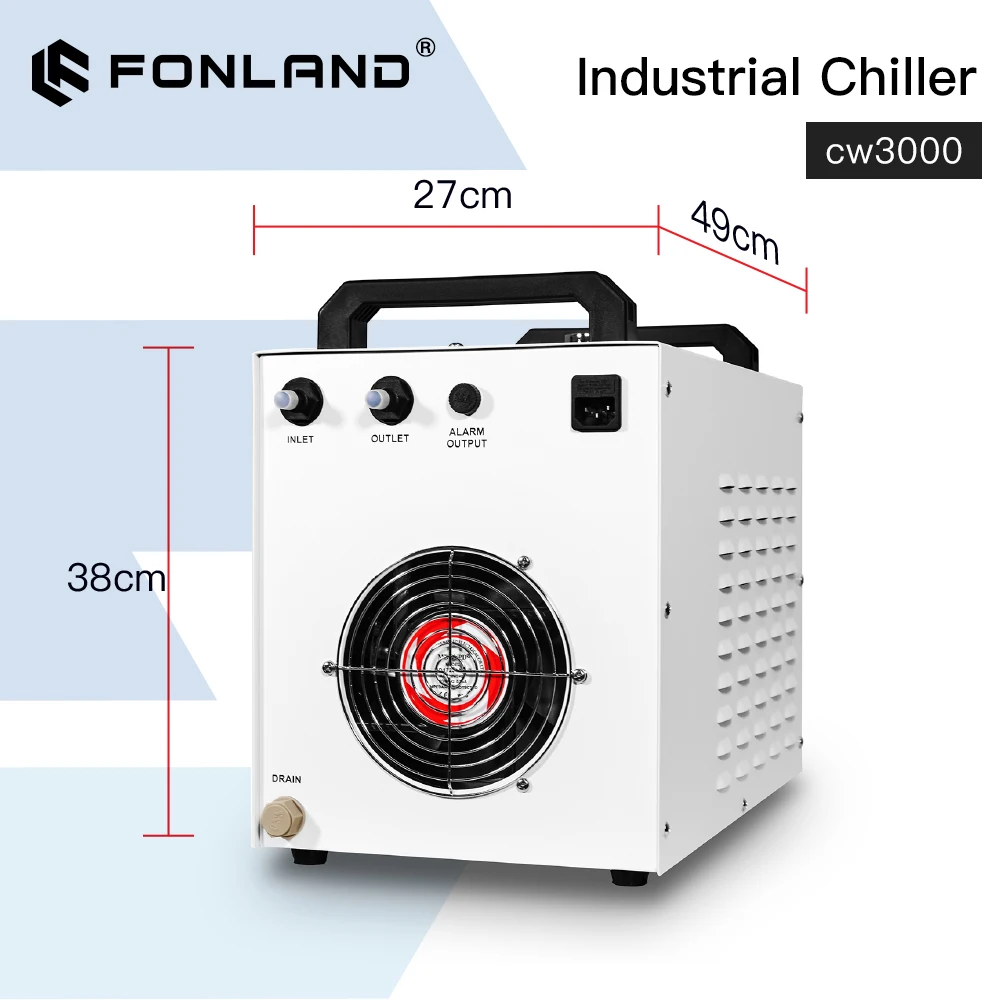 FONLAND S&A CW3000 DG110V TG220V Industrial Water Chiller for CO2 Laser Engraving Cutting Machine Cooling 60W 80W Laser Tube enlarge
