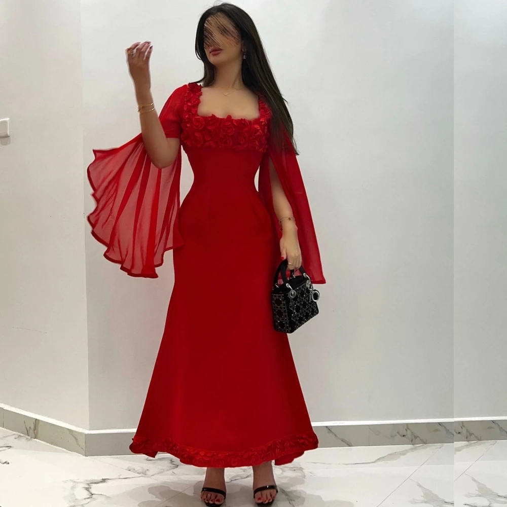 Индивидуальное платье миди для выпускного вечера с квадратным вырезом и на заказ