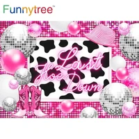 funnytree disco cowgirl bachelorette party background glitter pink silver vintage western bridal shower theme photocall backdrop