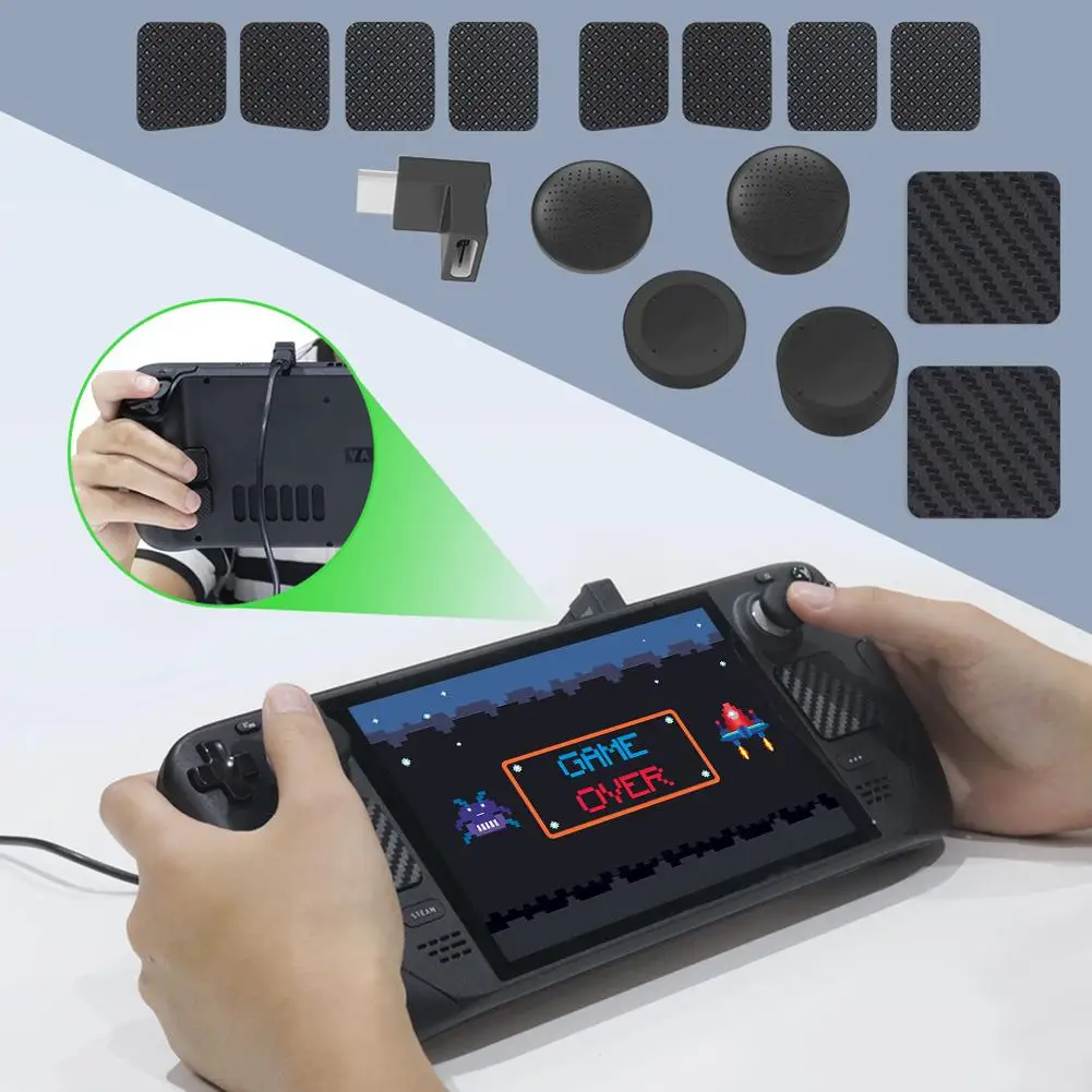 

Game Console Accessories Back Button Set Touchpad Protective Film Back Thickened Buttons Rocker Cap for Steam Deck