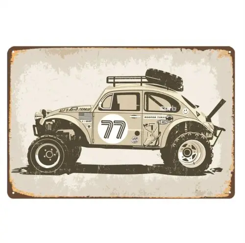 Винтажный металлический плакат с радиоуправляемым автомобилем-Tamiya Sand Scorcher - 20x30