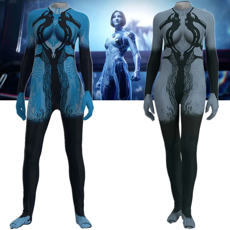 

Game Halo Cortana Cosplay Costume Adult Kids Unisex Jumpsuits Tights Halloween Zentai Bodysuit Xmas Gift