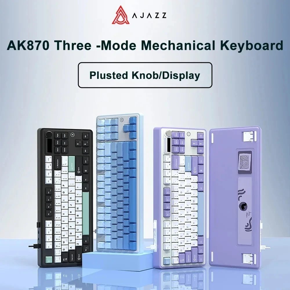 Механическая клавиатура Ajazz Ak870 трехрежимная Bluetooth 2 4 ГГц беспроводная 87 клавиш