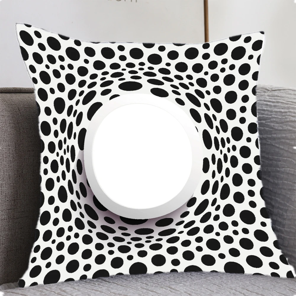 

Illusion Black Hole Lines Art Cushion Cover 45x45 Home Decor 3D Printing Geometrical Throw Pillow Case for Living Room