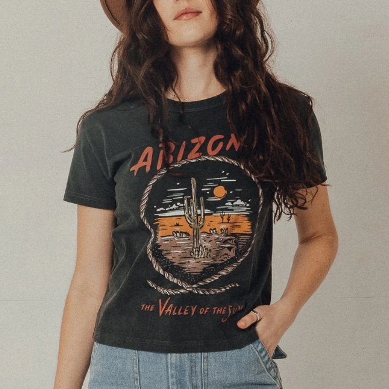 Супершикарная Новинка 2022 Хлопковая женская футболка с принтом кактуса