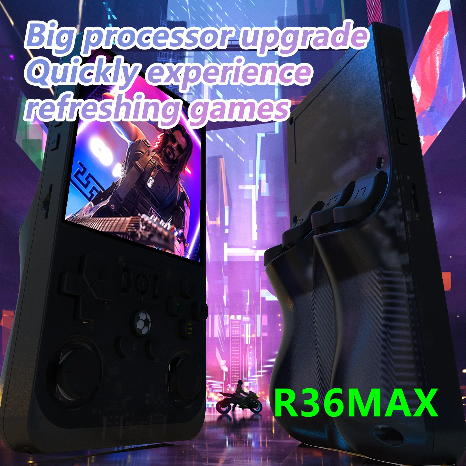 Фото Новая портативная игровая консоль r36s R36MAX с открытым исходным кодом, работающая под управлением Linux, с 4-дюймовым большим экраном высокой четкости, портативная ретро-консоль для игр PSP. №4
