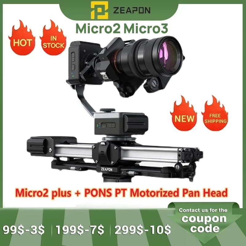 ZEAPON PONS PS-E1 PD-E1 Micro2 Micro3 M1000 E500 M500 M700 E700 E1000 моторизованный слайдер для цифровой