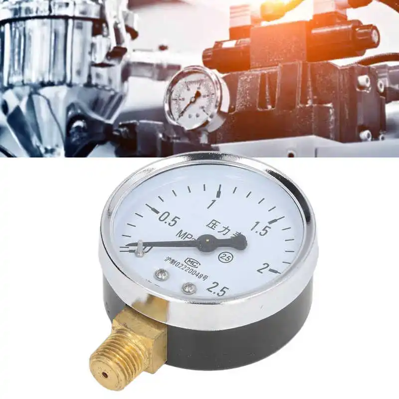 

Pressure Gauge 1/4 NPT Transparent Dial Accuracy Level 2.5 Pressure Gauge with Stainless Steel Housing for Water Air Pressure
