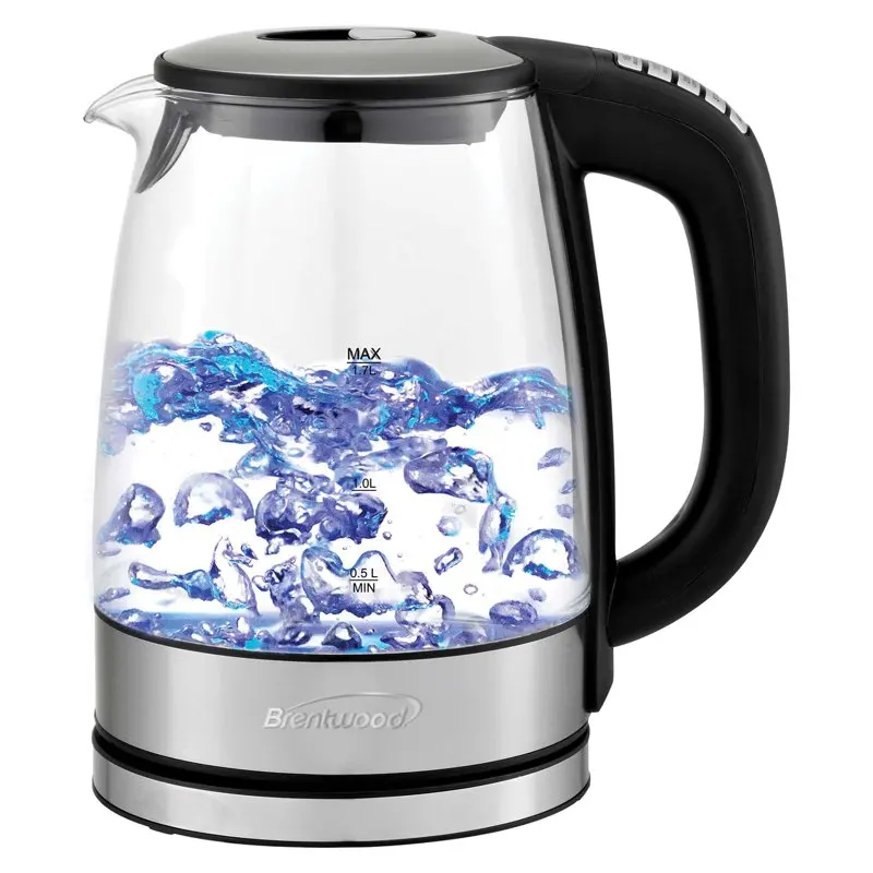 

Glass 1.7 Liter Electric Kettle with 6 Temperature Presets in Black