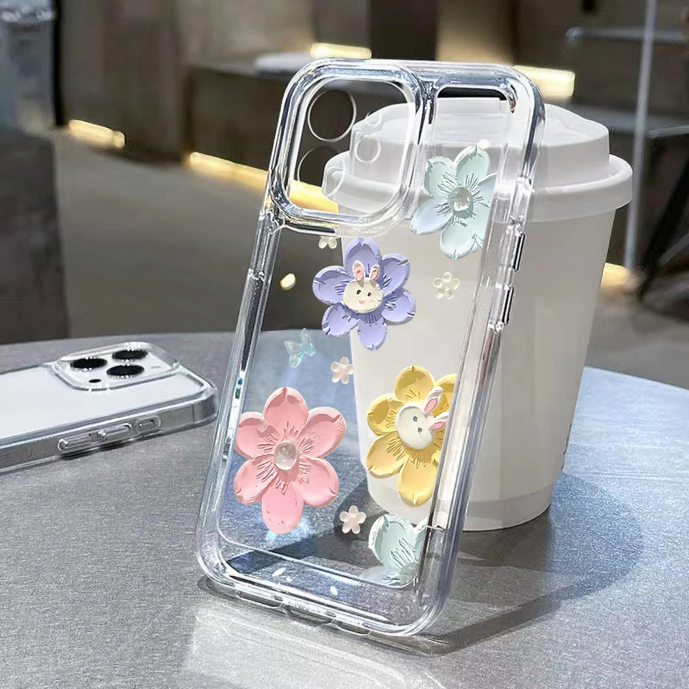 

Case For Iphone 14 Pro Cases Transparent Iphone 11 13 12 Pro Max XR X Xs 7 8 Plus SE 2020 14promax 13promax Silicon Flower Funda