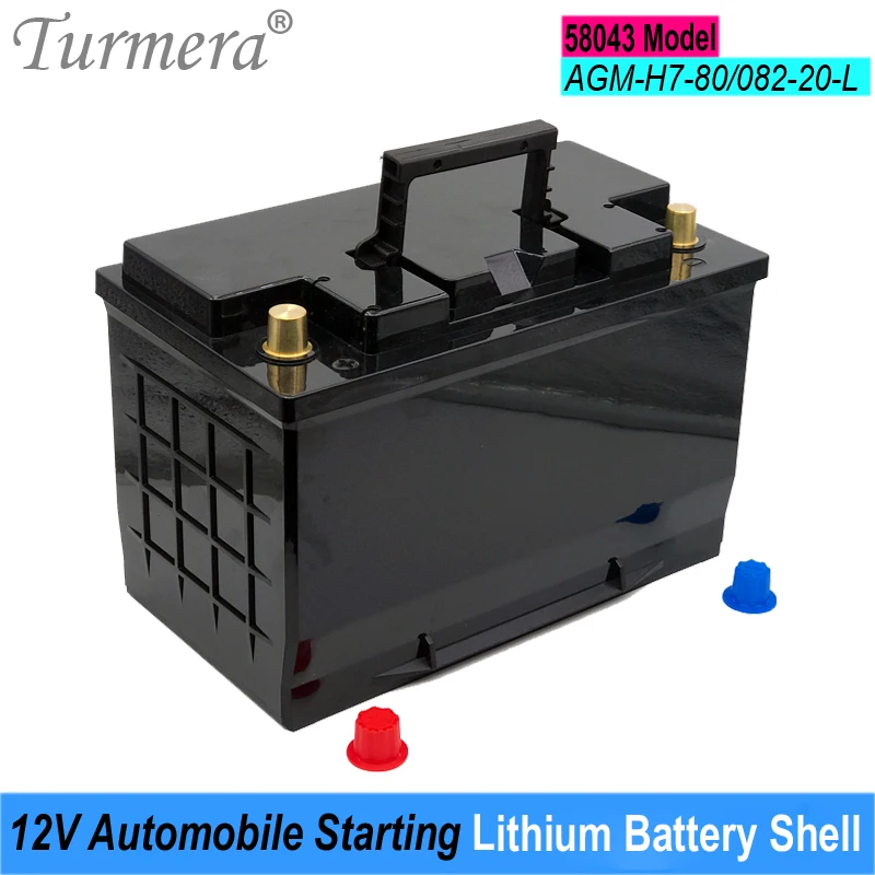 

Turmera 12V Car Battery Box Automobile Starting Lithium Batteries Shell for 58043 Series AGM H7-80 082-20 Replace Lead-Acid Use