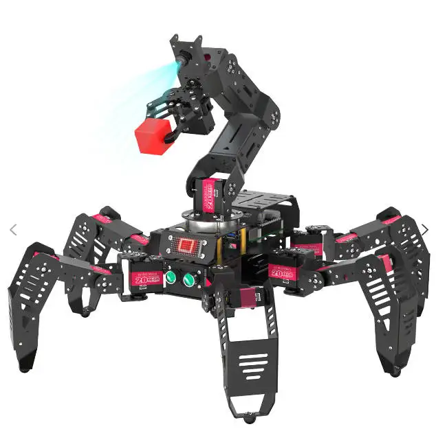 

SpiderPi Pro: Hiwonder Hexapod Robot with AI Vision Robotic Arm Powered by Raspberry Pi 4B 4GB