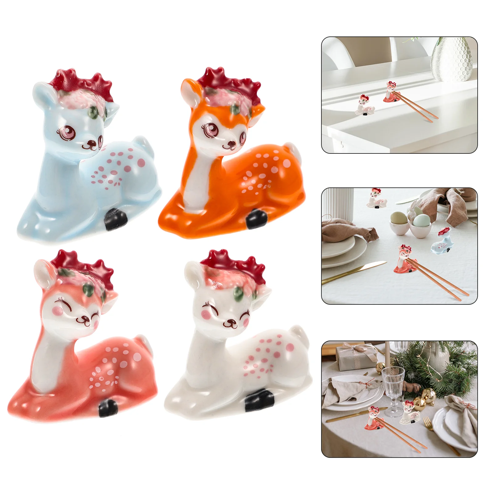 

Rest Chopstick Chopsticks Holder Stand Deer Spoon Ceramic Kitchen Fork Accessories Rainbow Rack Spatula Flatware Tableware Rests