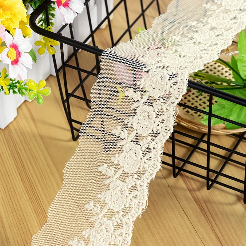 Цветочная кружевная ткань для платья лента белый хлопок венецианская отделка