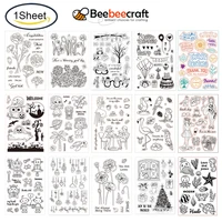 1sheet party ornaments clear stamps christmas birthday theme silicone clear stamp seals for cards making diy scrapbooking photo