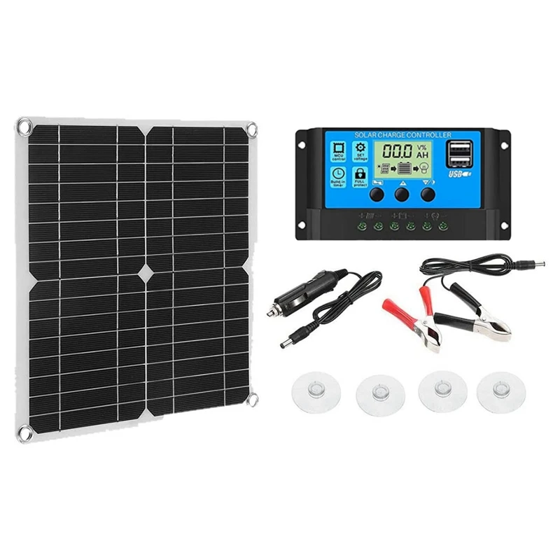 

Solar Panel , 12W Solar Panel Kit With Solar Charge Controller, Solar Panel For Car Yacht RV Boat Mobile Phone