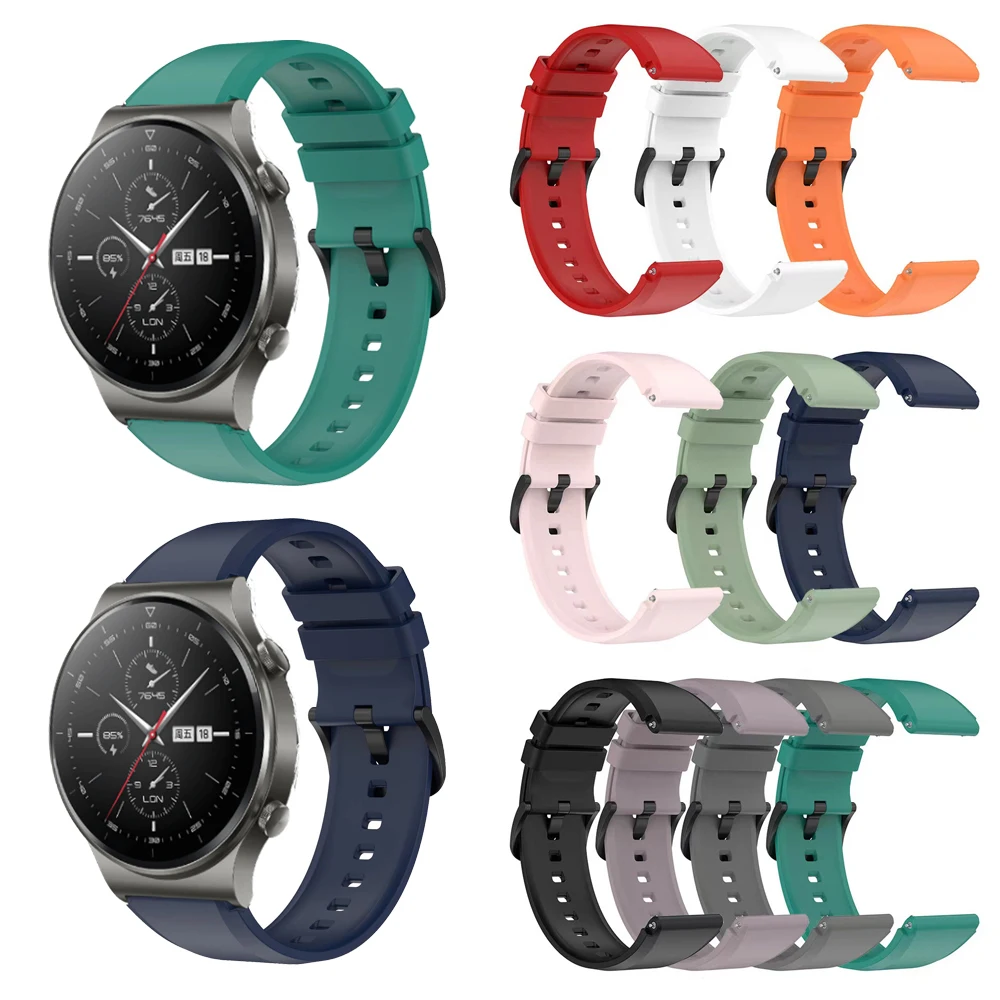 

Watch Band 22mm Strap For Huawei GT 2 2E GT 2 Pro Watch Strap Silicone Replacement For Honor Magic 1 2 46mm Watch Mens Bracelet