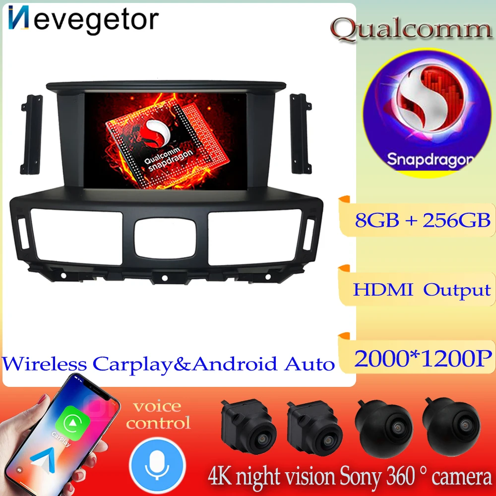 

Qualcomm Snapdragon Android13 For Infiniti Q70 Q70L M25 M35 M37 M56 2013 - 2018 Car Multimedia Player GPS Navigation Stereo