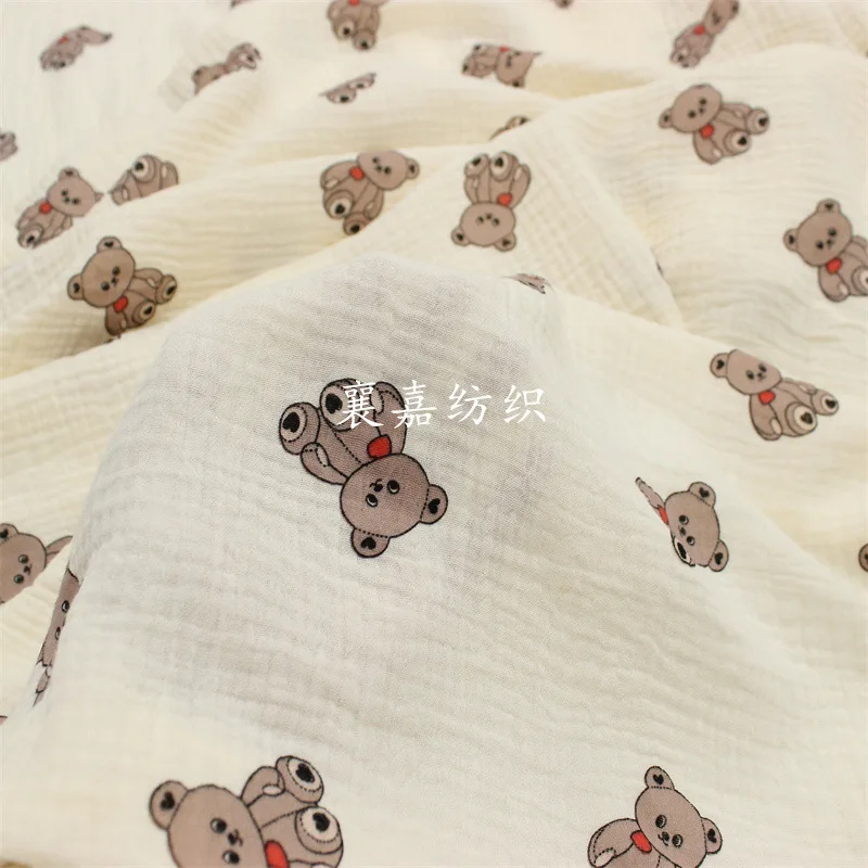 

50*135cm Double Layer Cotton Crepe Gauze, Cartoon Print, Fabric, Baby and Children's Clothing, Small Blanket Fabric