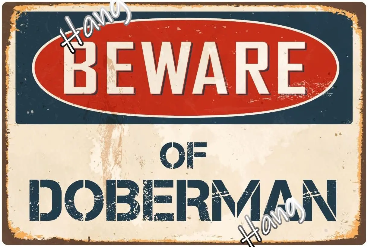 

StickerPirate Beware of Doberman 8” x 12” Vintage Aluminum Retro Metal Sign