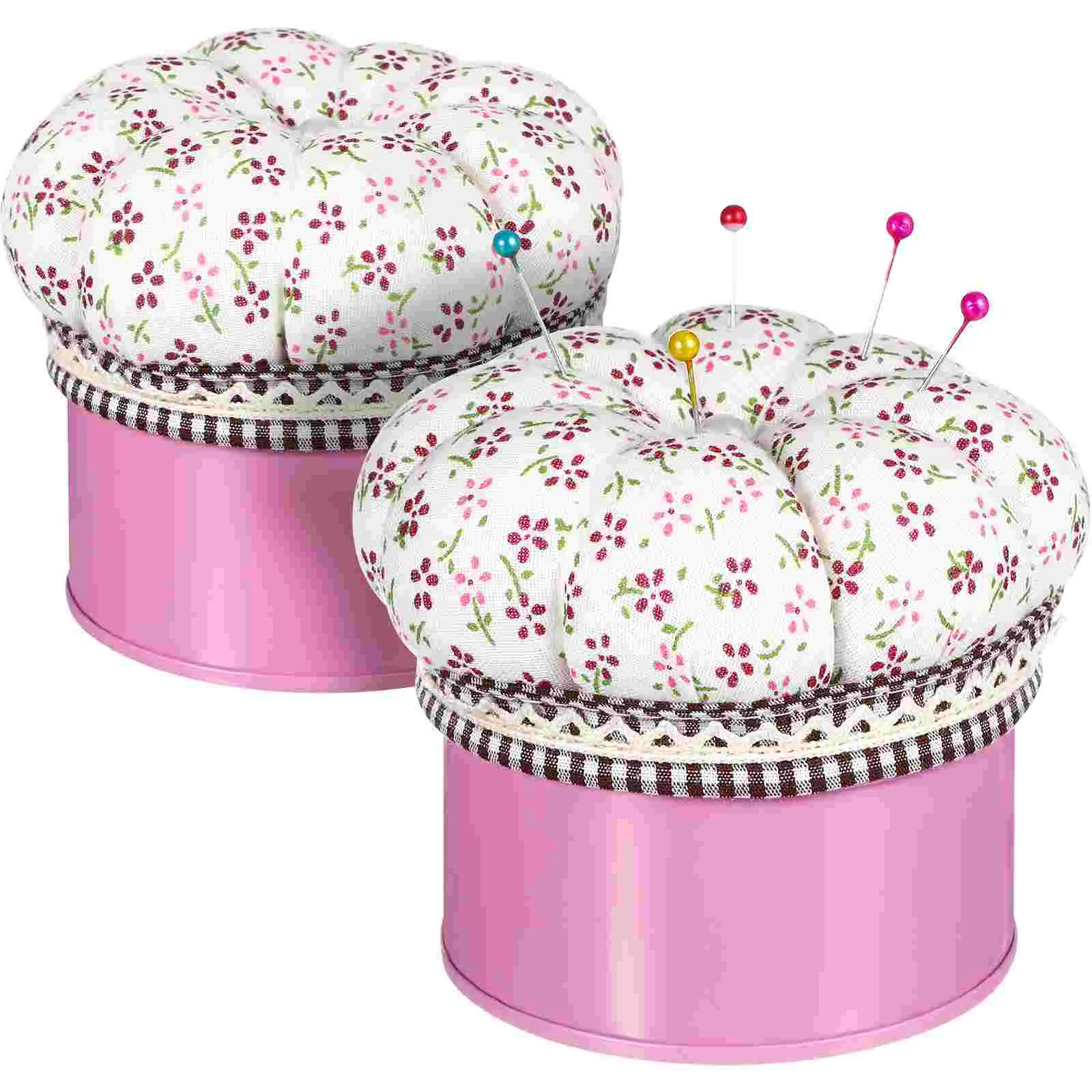 

2Pcs Pumpkin Shaped Pin Cushion Storage Box Sewing Needle Holders Organizer Case for Home